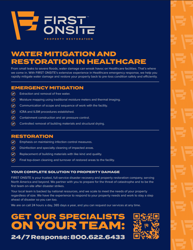 first onsite healthcare water mitigation services