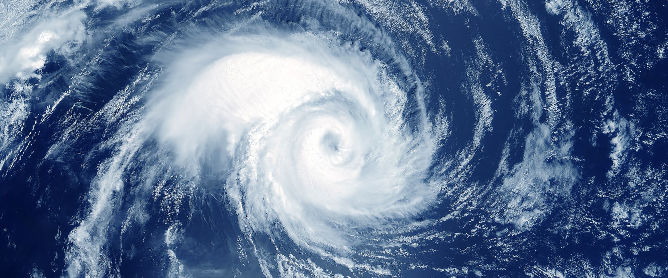 ariel view of hurricane out at sea